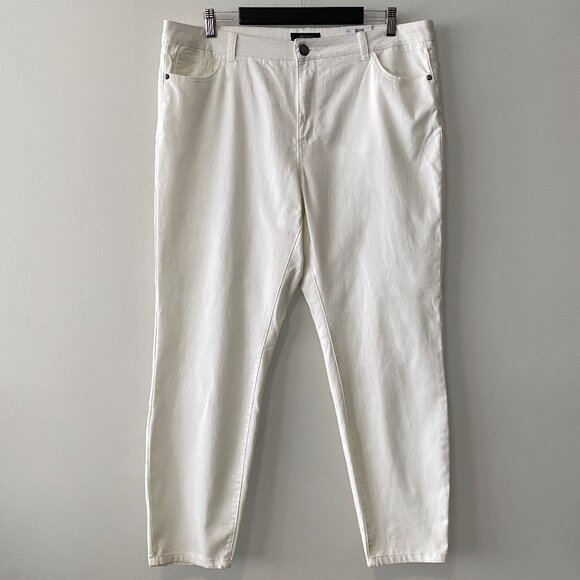 NWT Michel Studio Collection White Cotton Blend Skinny Leg Pants - Picture 1 of 14